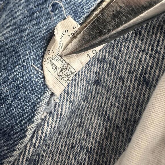 VTG Lee Storm Riders Jeans Mens 33x32 Blue Acid Stone Wash Union Made USA - Picture 7 of 9